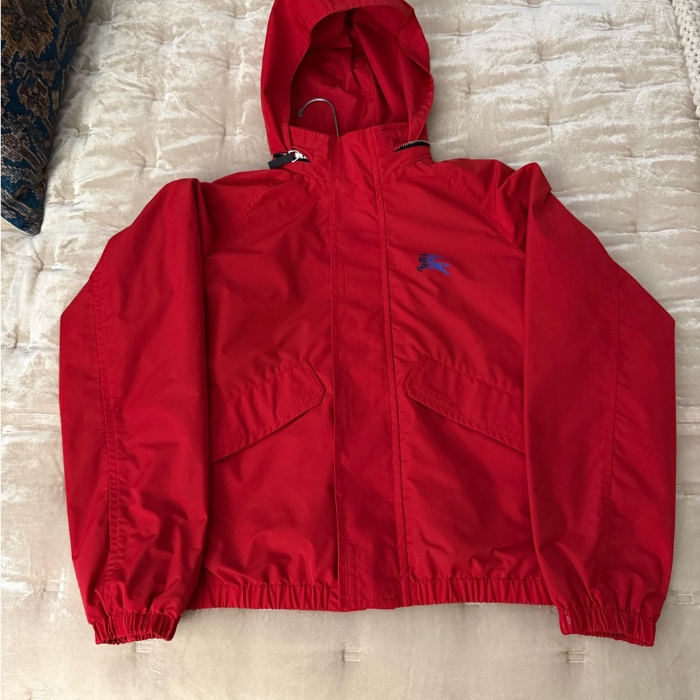 Burberry Kids Vivid Red Hooded Raincoat